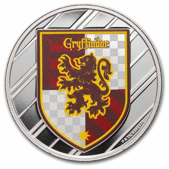 Harry Potter 1 oz Silver Houses; Gryffindor Colorized with TEP