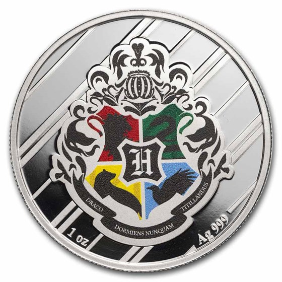 Harry Potter 1 oz Silver Houses; Gryffindor Colorized with TEP