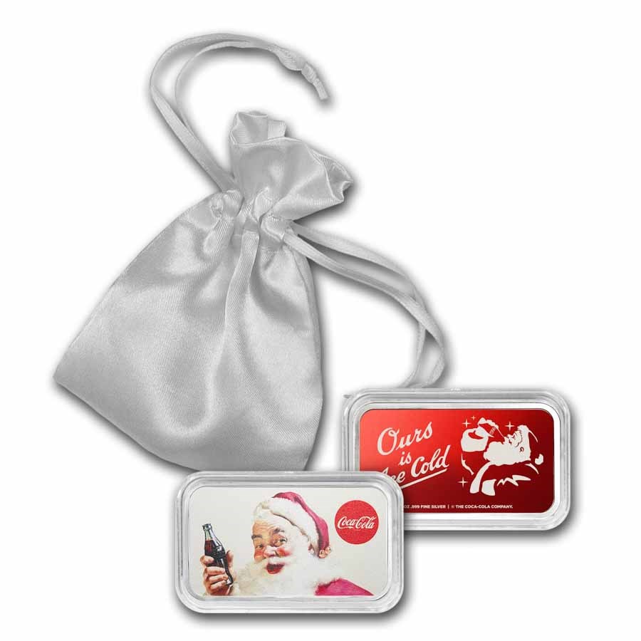 Coca-Cola® 1 oz Silver Santa Colorized Bar