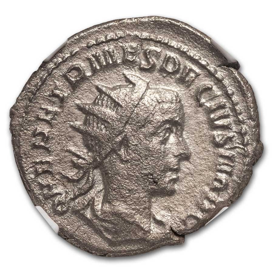 Roman AR Double Denarius Herennius Etruscus (251 AD) VF NGC
