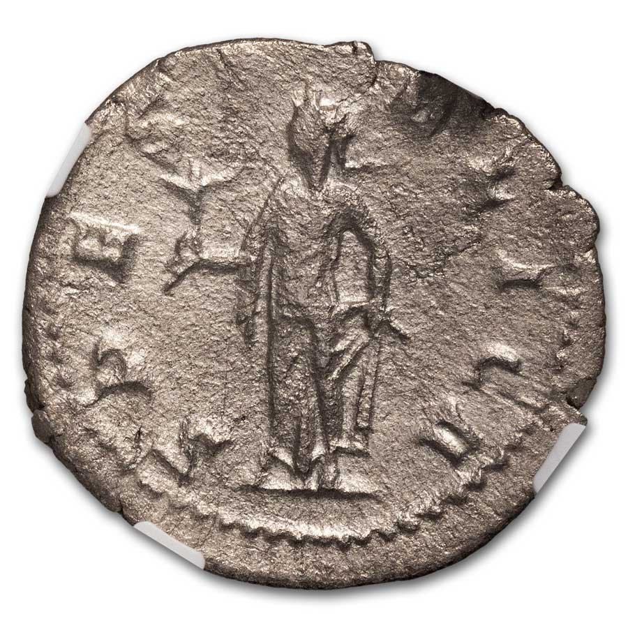 Roman AR Double Denarius Herennius Etruscus (251 AD) VF NGC