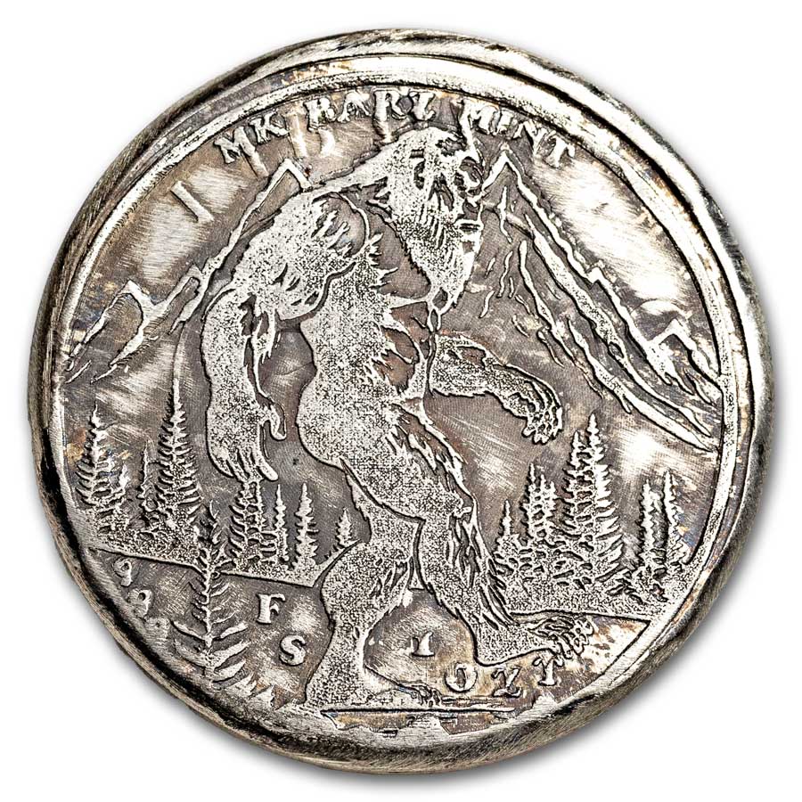 1 oz Hand Poured Silver Round - Sighting of the Century "Bigfoot"
