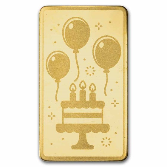 1/2 gram Gold Bar - Happy Birthday (Confetti Card TEP)