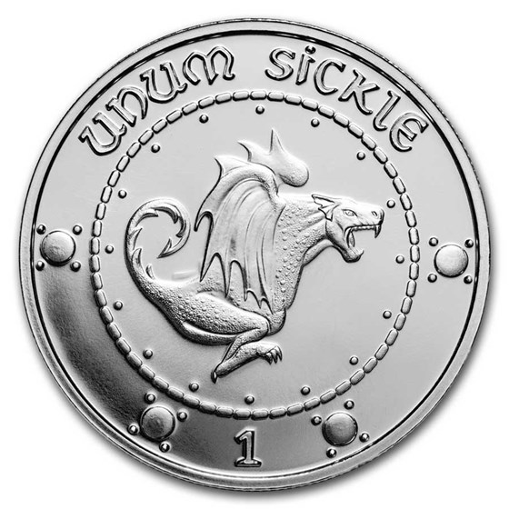Harry Potter 1 oz Silver Currency: Sickle Round (100 in Bank Bag)