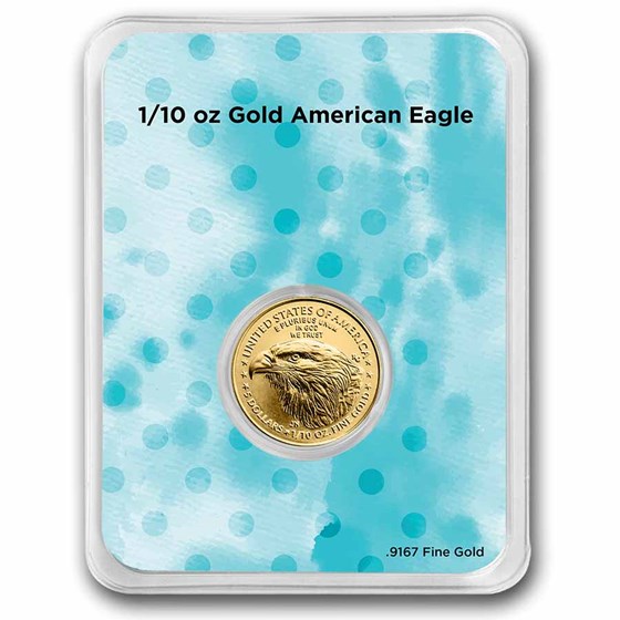 2026 1/10 oz Gold Eagle - w/Happy Birthday, Balloons Card, In TEP