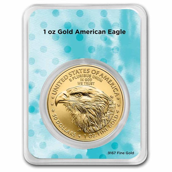 2026 1 oz Gold Eagle - w/Happy Birthday, Balloons Card, In TEP