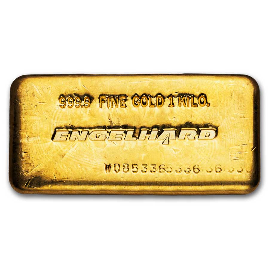 1 kilo Gold Bar - Engelhard (Poured, "W" Prefix)