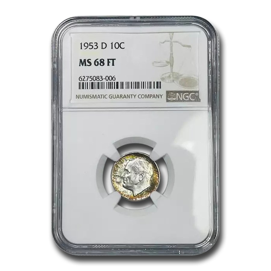 1953-D Roosevelt Dime MS-68 NGC (FT)