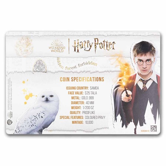 2024 Samoa 1/200 oz Gold Harry Potter