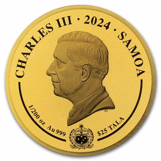 2024 Samoa 1/200 oz Gold Harry Potter: Hogwarts