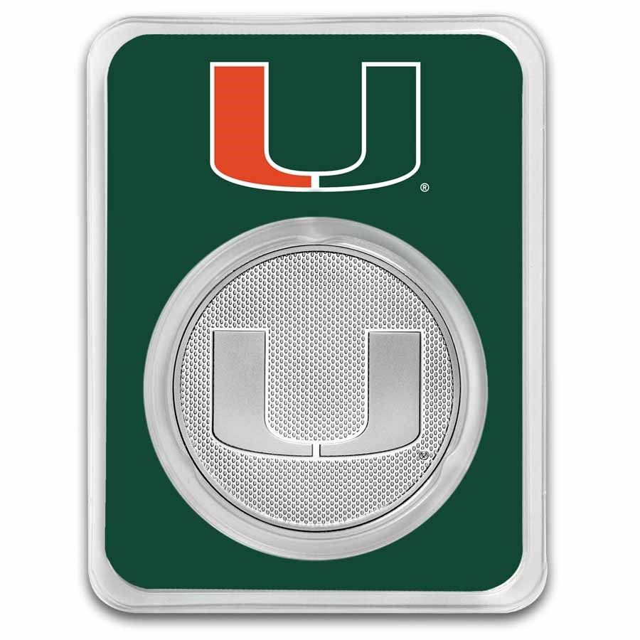 University of Miami 1 oz Silver Round (in TEP)