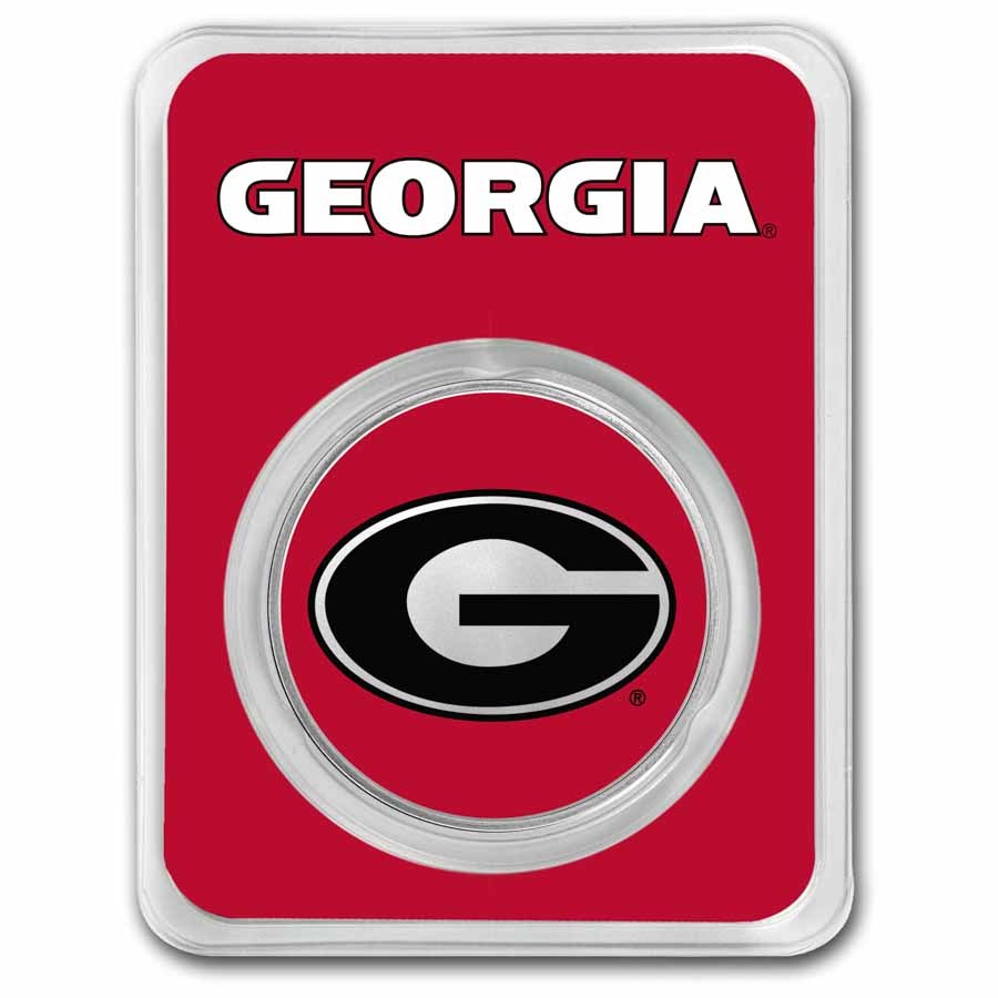 University of Georgia 1 oz Silver Colorized Round (in TEP)