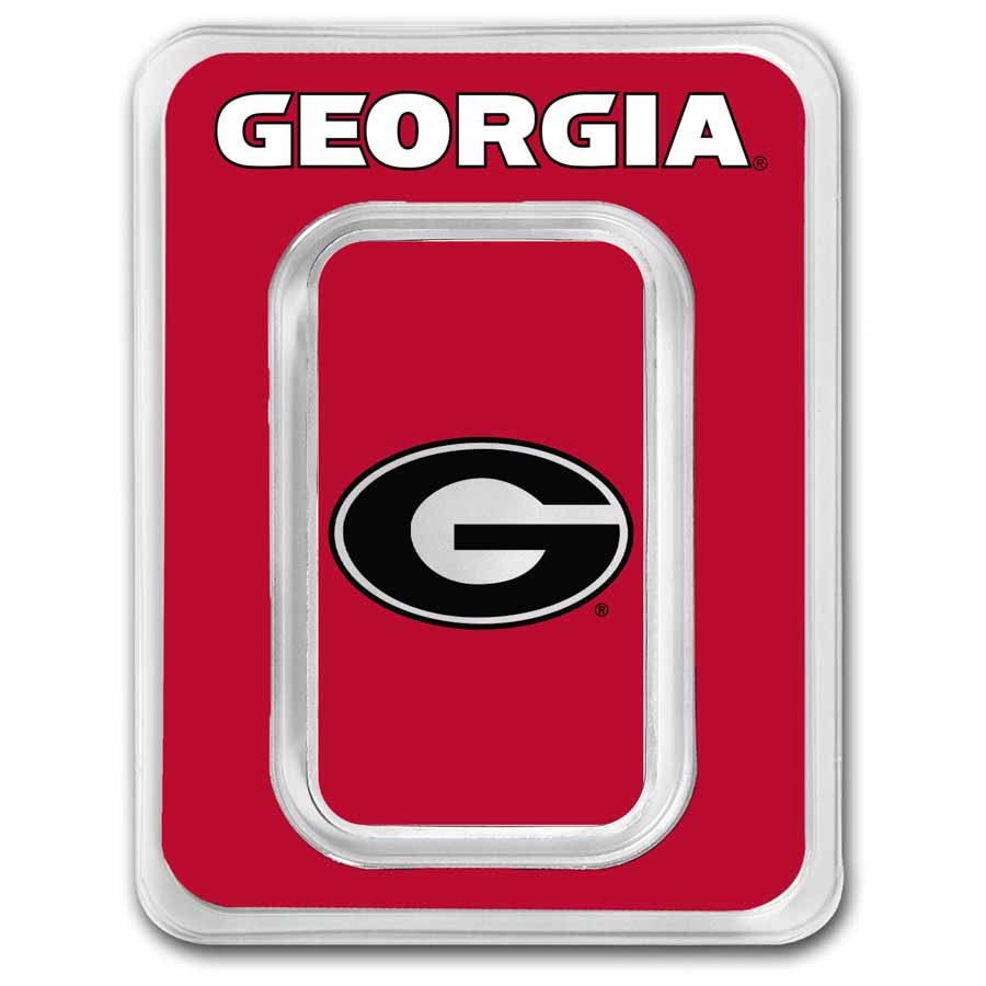 University of Georgia 1 oz Silver Colorized Bar (in TEP)