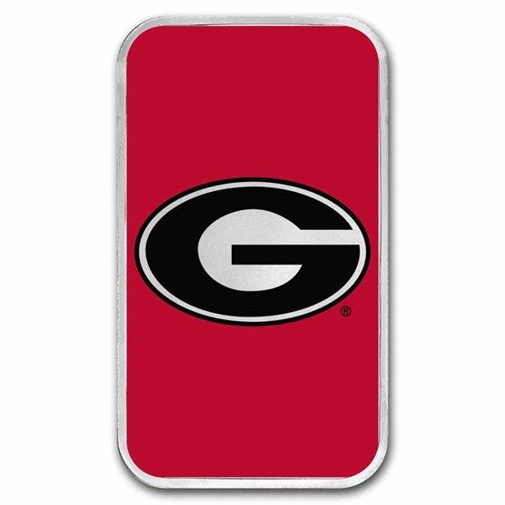 University of Georgia 1 oz Silver Colorized Bar (in TEP)