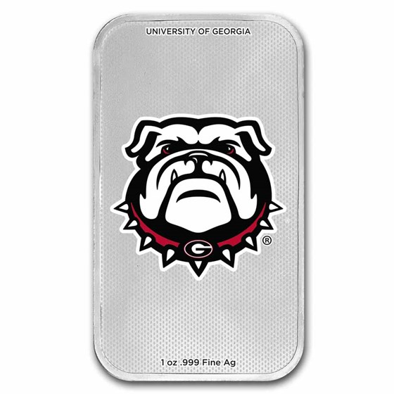 University of Georgia 1 oz Silver Colorized Bar (in TEP)