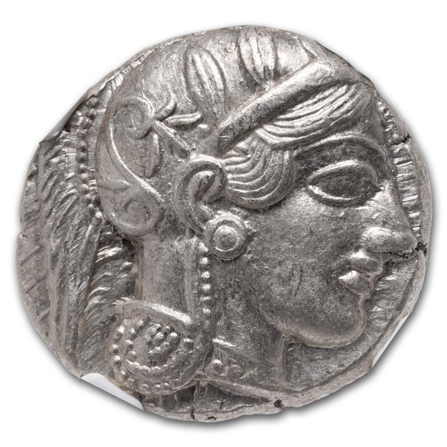 Attica, Athens AR Tetradrachm Owl 440-404 BC Ch AU NGC 5/4