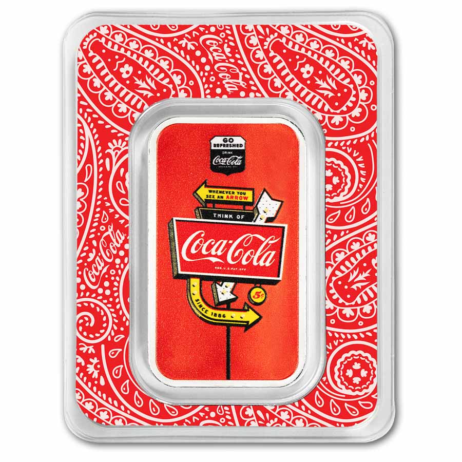 Coca-Cola® 1 oz Silver Route 66 Colorized Bar (in TEP) Coca-Cola® 1 oz Silver Route 66 Colorized Bar (in TEP)