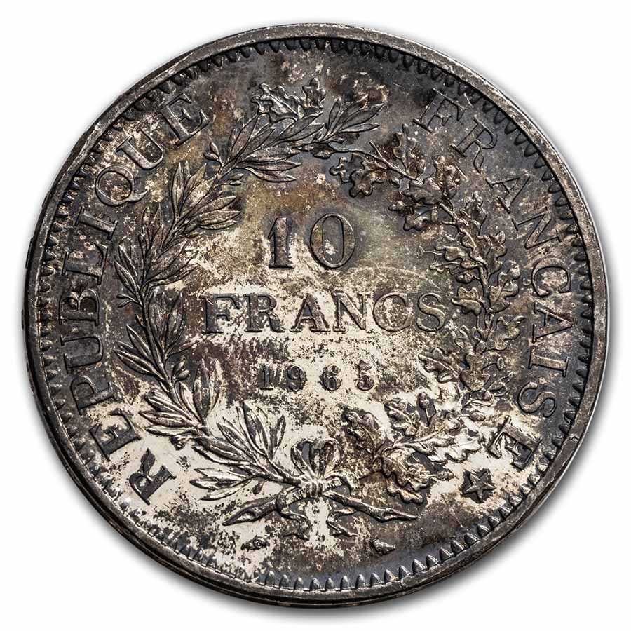 1965-1973 France Silver 10 Franc AU (ASW .7234)