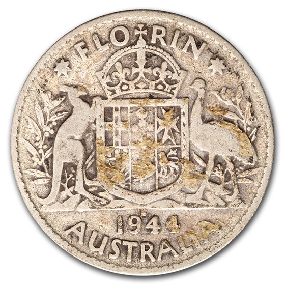 1938-1945 Australia Silver Florin George VI Avg Circ