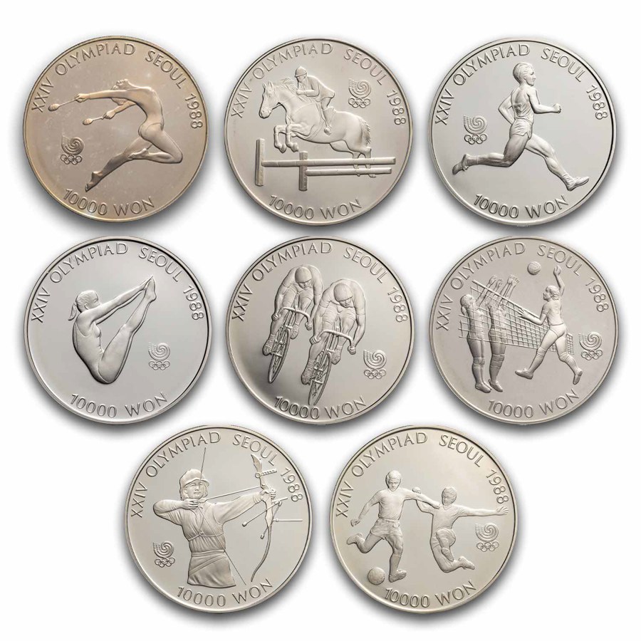 1986-1988 South Korea 1 oz Silver 10000 Won Seoul Olympics Proof