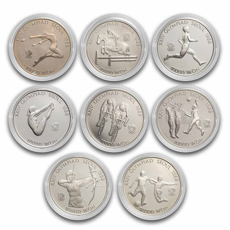 1986-1988 South Korea 1 oz Silver 10000 Won Seoul Olympics Proof