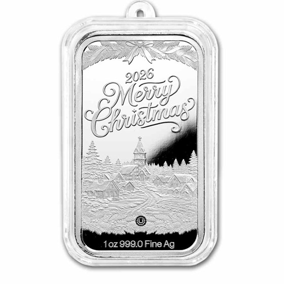 2026 1 oz Silver Colorized Bar - Baby's First Christmas