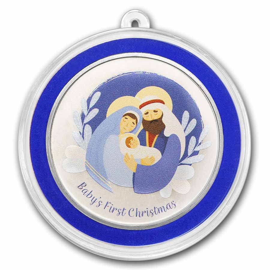 2026 1 oz Silver Colorized Round - Baby's 1st Christmas, Nativity
