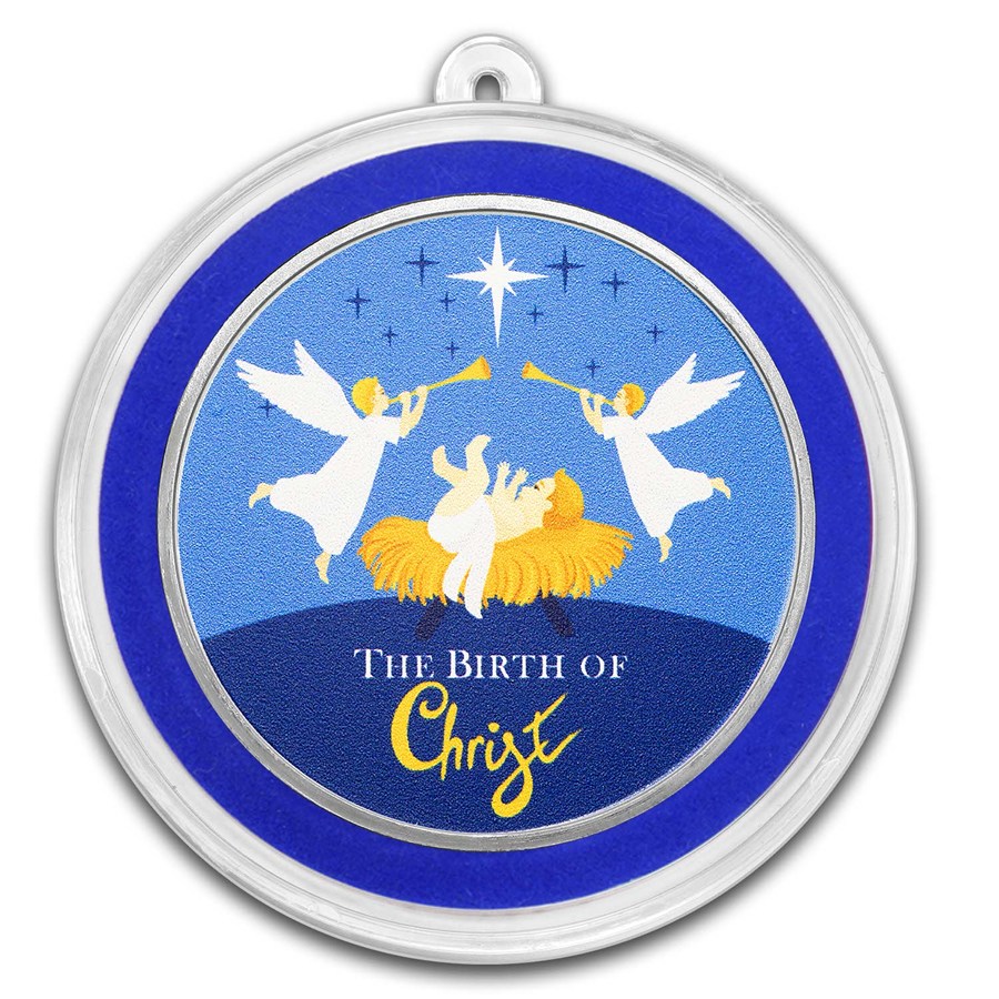 1 oz Silver Colorized Round - The Birth of Christ
