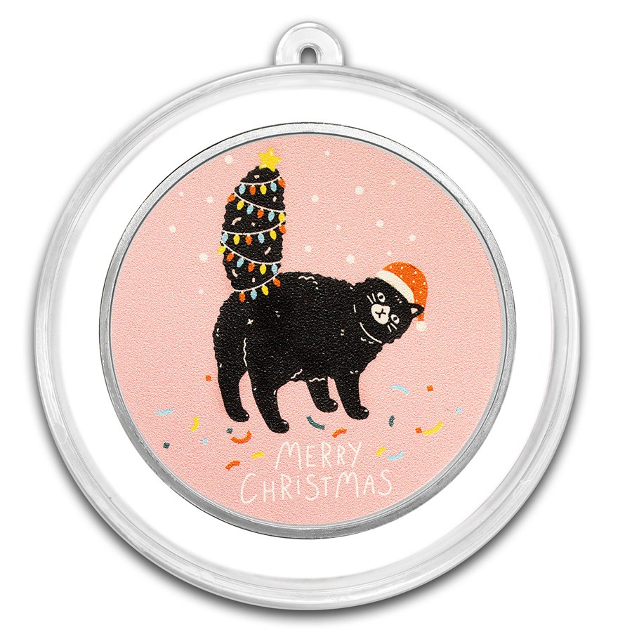 1 oz Silver Colorized Round - Cat: Dear Santa, Define "Good"