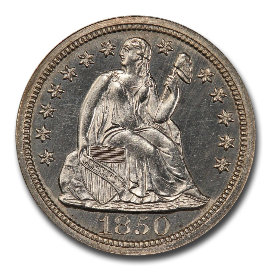 1850 Liberty Seated Dime PR-65 PCGS