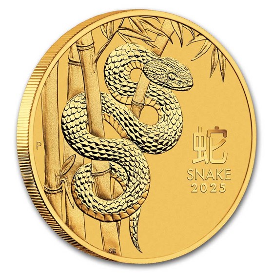 2025 Australia 1 oz Gold Lunar Snake BU (Series III)