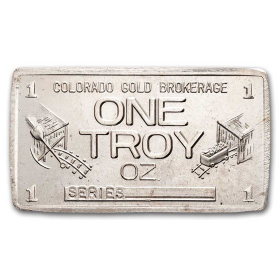 1 oz Silver Bar - Vintage Colorado Gold Brokerage