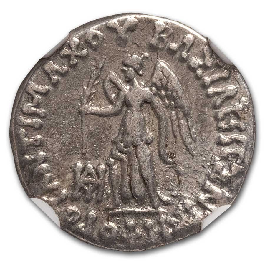 Bactria AR Drachm Antimachus II 174-165 BC Fine NGC (Random Coin)