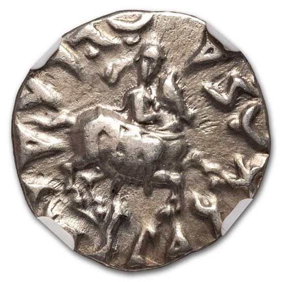 Bactria AR Drachm Antimachus II (174-165 BC) Ch F NGC Random Coin