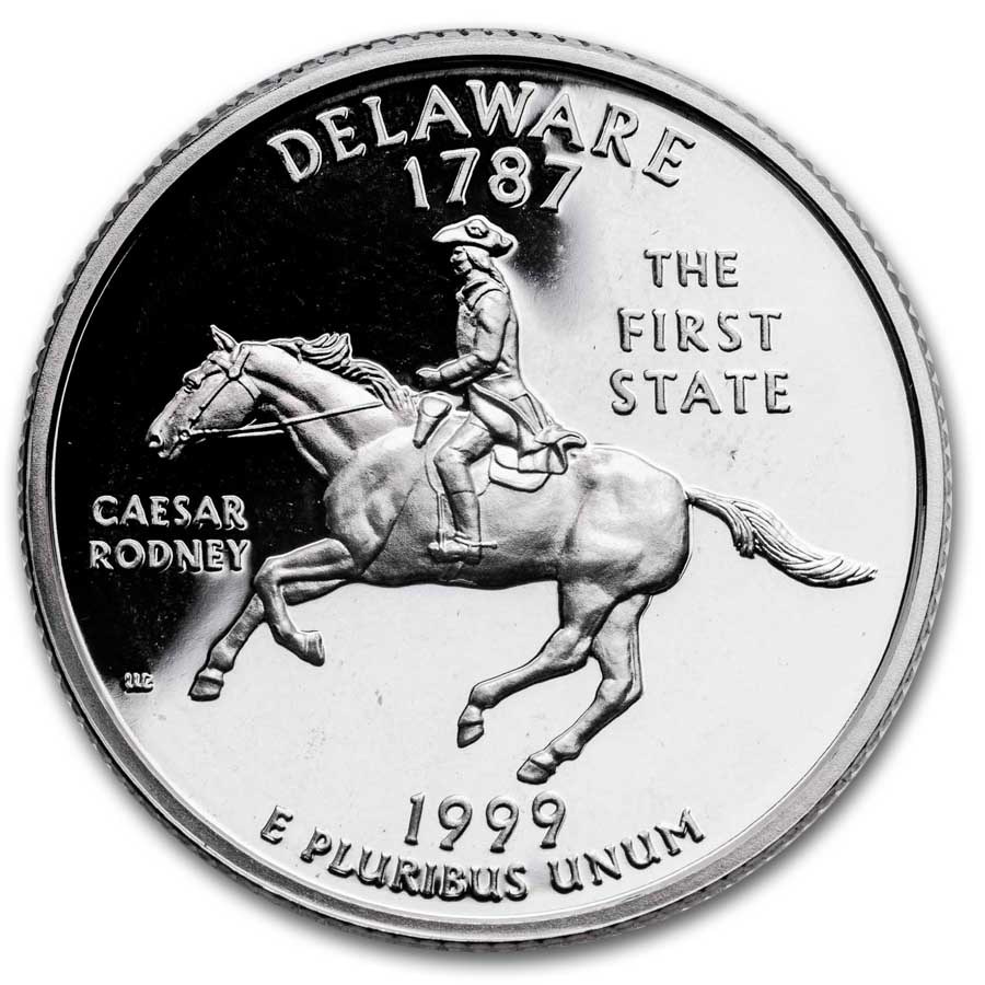 1999-S Delaware State Quarter Gem Proof 40-coin Roll (Silver)