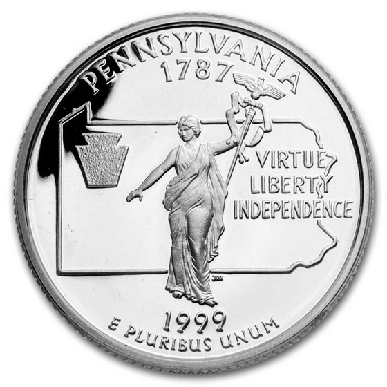 1999-S Pennsylvania State Quarter Gem Proof 40-Coin Roll (Silver)
