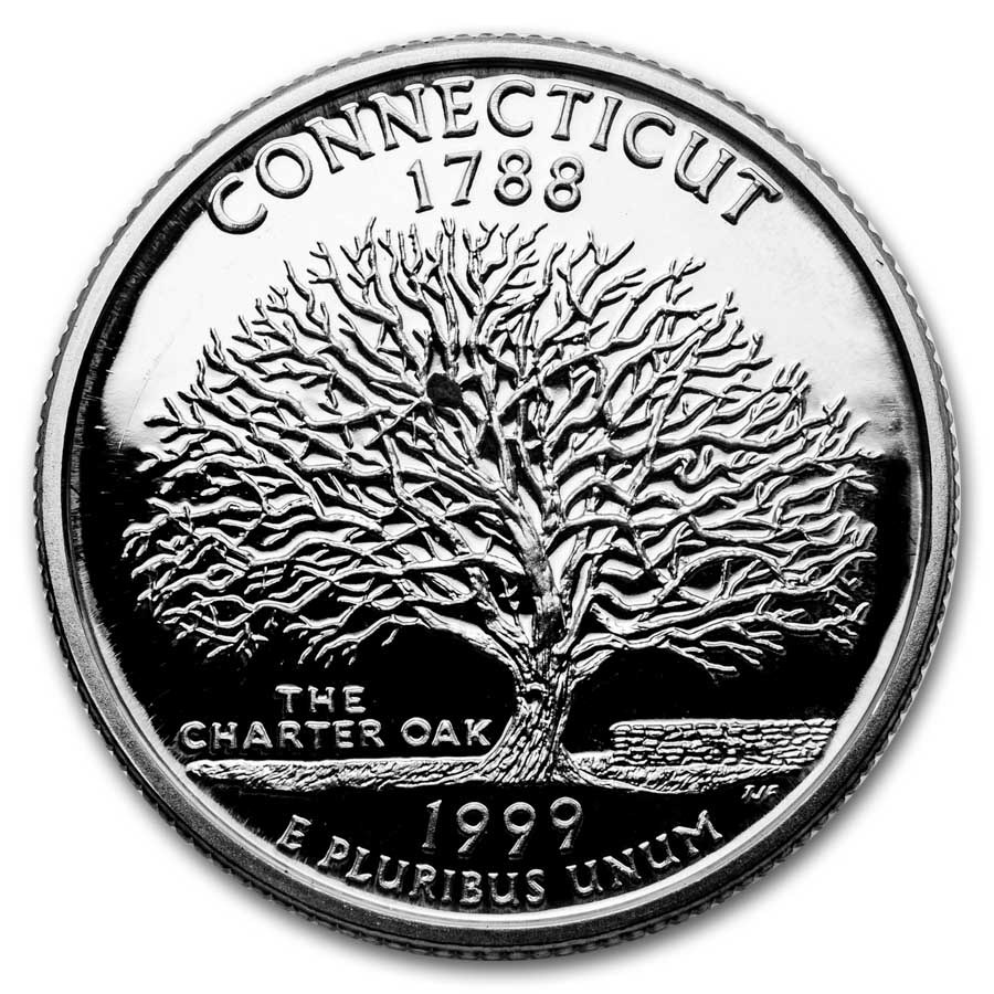 1999-S Connecticut State Quarter Gem Proof Roll (Silver)