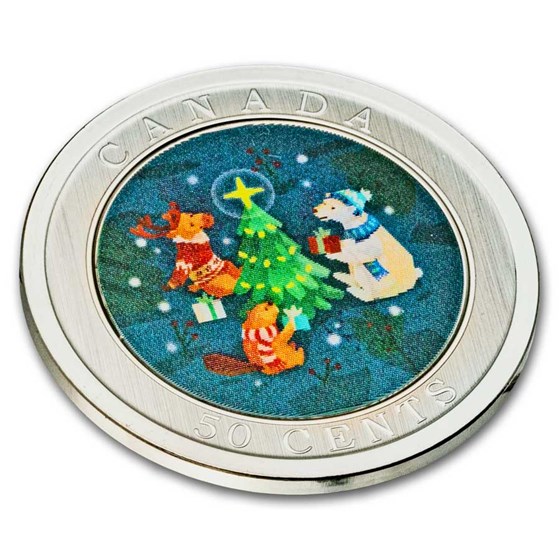 2024 Canada 50-Cent Lenticular Trimming the Holiday Tree