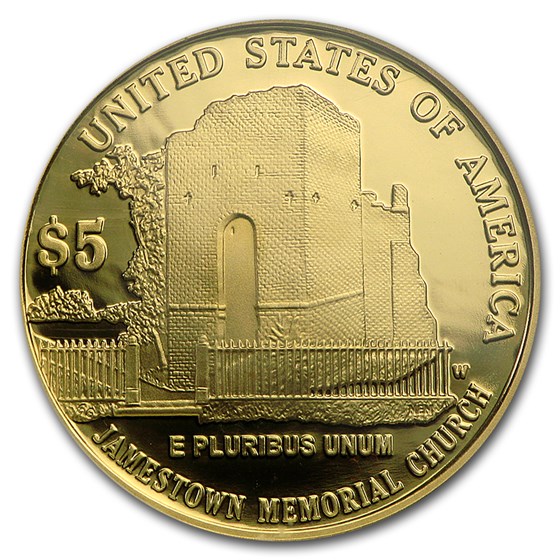 2007-W Gold $5 Commem Jamestown PF-70 NGC