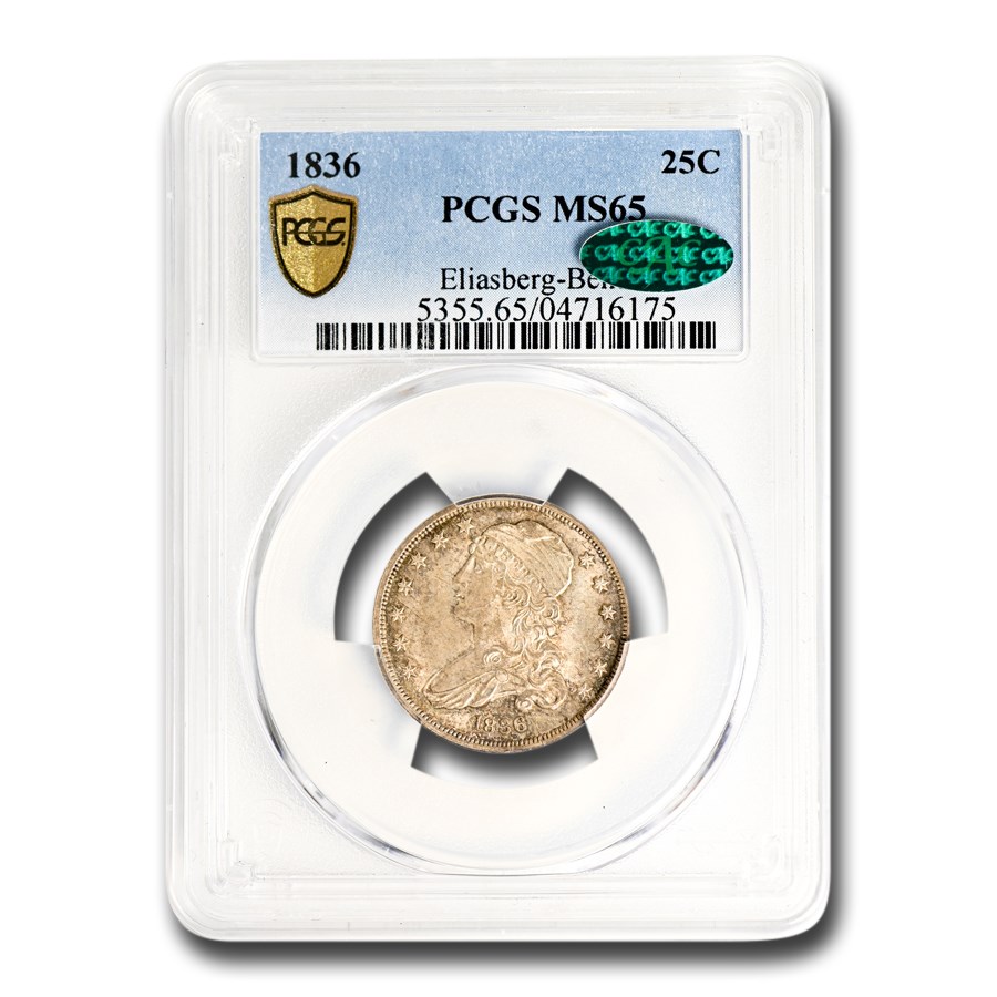 1836 Capped Bust Quarter MS-65 PCGS CAC