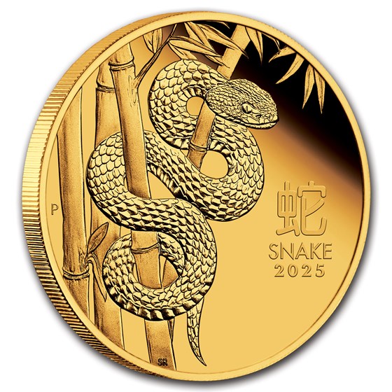2025 Australia 1 oz Gold Lunar Snake Proof (w/Box &amp; COA)