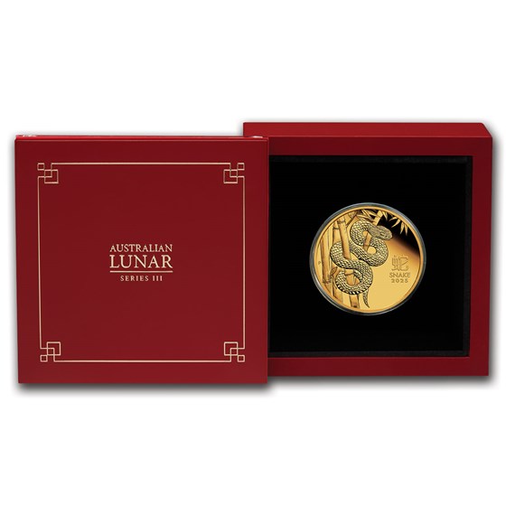 2025 Australia 1 oz Gold Lunar Snake Proof (w/Box &amp; COA)
