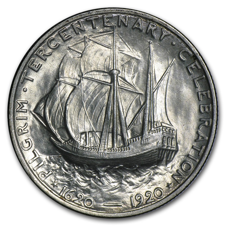 1920 Pilgrim Tercentenary Half Dollar AU