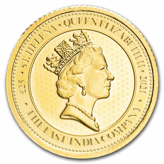 2021 Saint Helena 1/4 oz Gold Sceptre Guinea BU