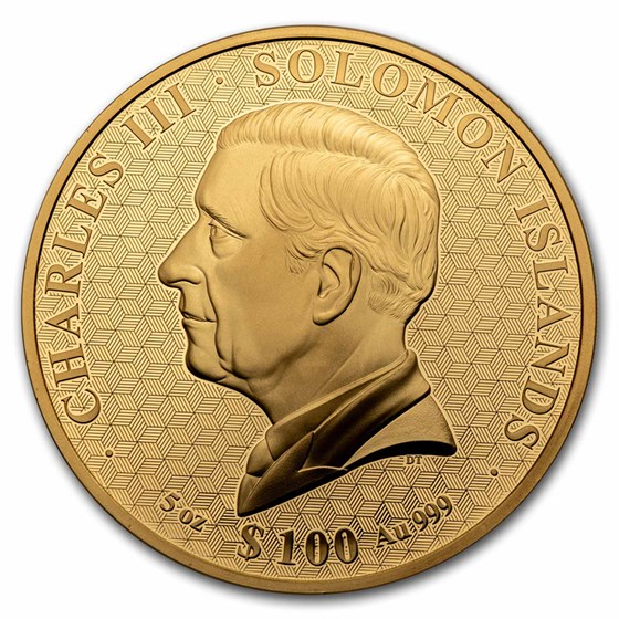 2025 Solomon Isl. 5 oz Gold Mother of Pearl Year of the Snake