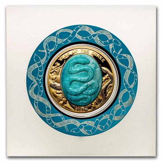 2025 Solomon Isl. 5 oz Gold Mother of Pearl Year of the Snake