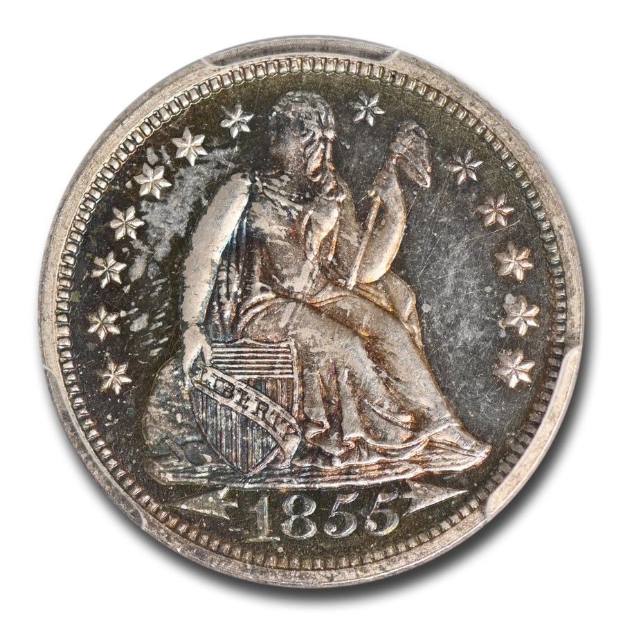1855 Liberty Seated Dime PR-65 Cameo PCGS (Arrows)