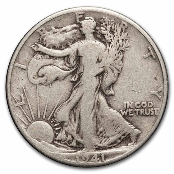 1941 Walking Liberty Halves 20-Coin Roll Avg Circ