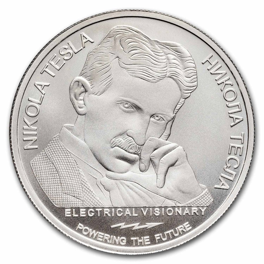 2024 Serbia 1 oz Silver 100 Dinar Tesla: Hydroelectric Power