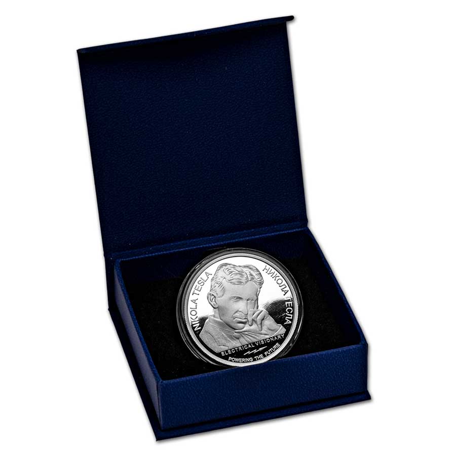 2024 Serbia 1 oz Proof Ag 100 Dinar Tesla: Hydroelectric Power